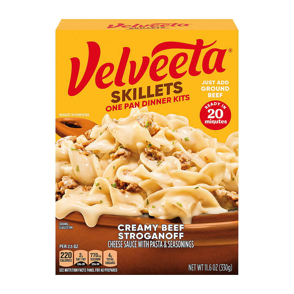 Calories in Kraft Velveeta Skillets Creamy Beef Stroganoff Dinner Kit, 11.6 oz