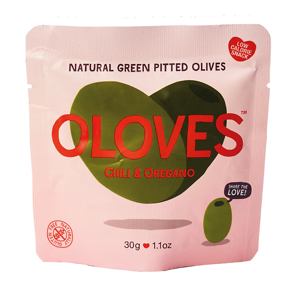 Calories in Oloves Hot Chilli Mama Pitted Green Olives with Habanero Chillies, 1.1 oz