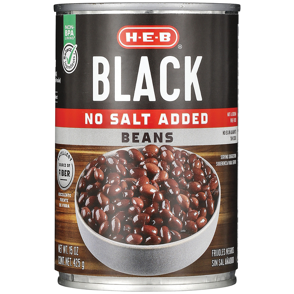 Calories in H-E-B No Salt Added Black Beans, 15 oz