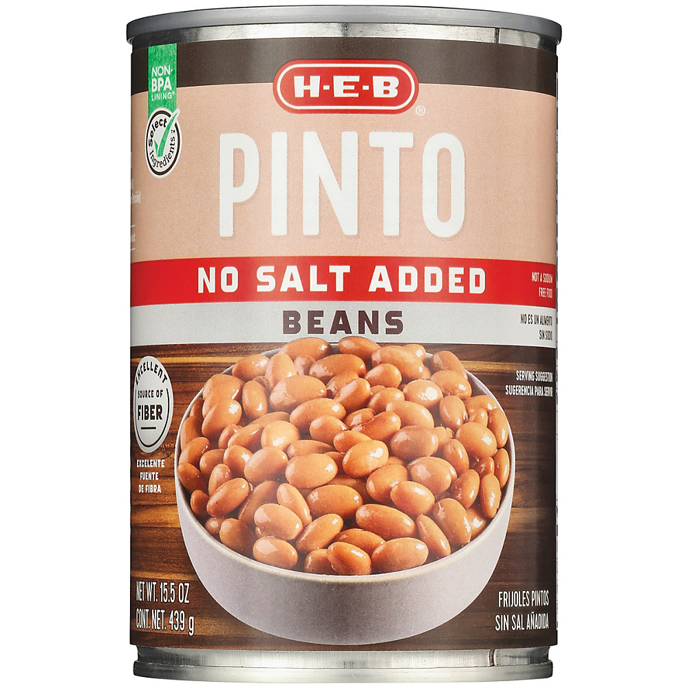 Calories in H-E-B No Salt Added Pinto Beans, 15.5 oz