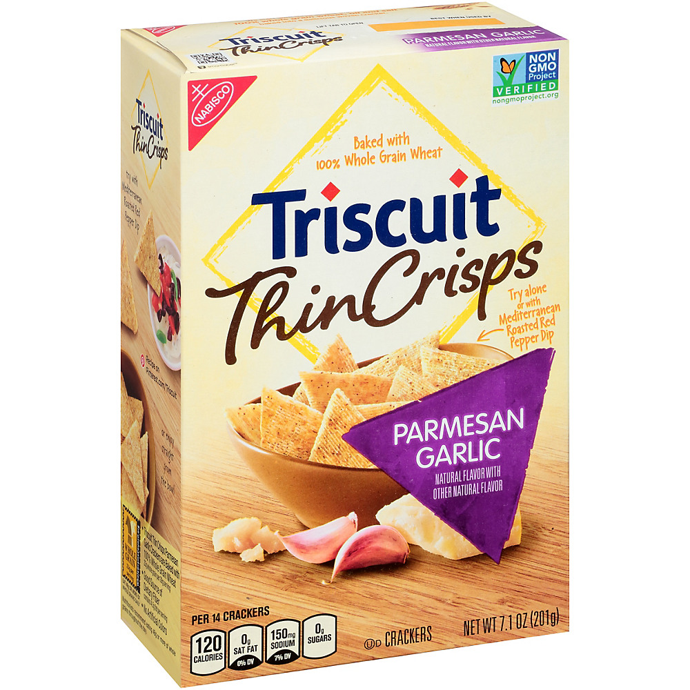 Calories in Nabisco Triscuit Thin Crisps Parmesan Garlic Crackers, 7.1 oz