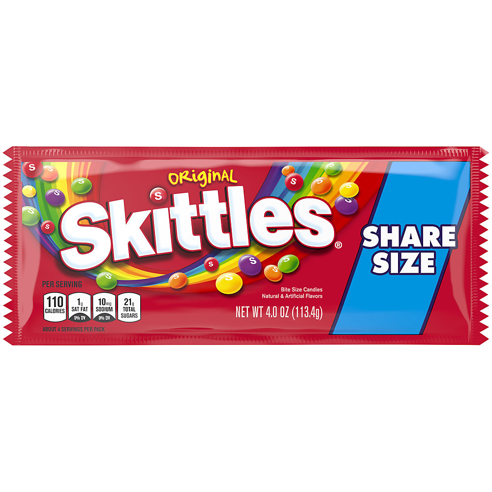 Calories in Skittles Original Candy Share Size Pack, 4 oz