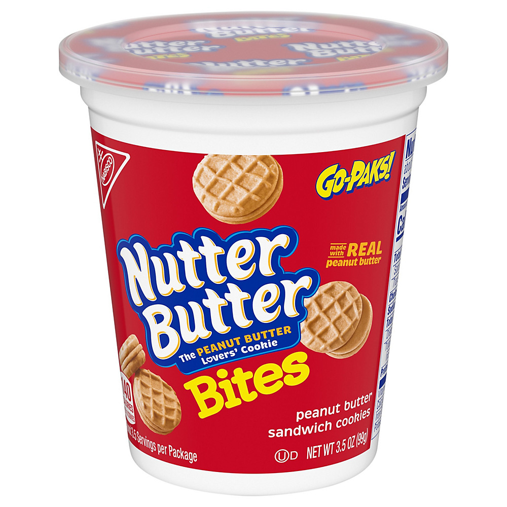 Calories in Nabisco Nutter Butter Go-Paks! Peanut Butter Sandwich Cookie Bites, 3.5 oz