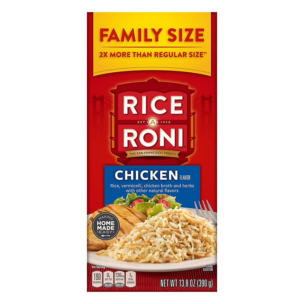 Calories in Rice A Roni Chicken Flavor Rice Family Size, 13.8 oz