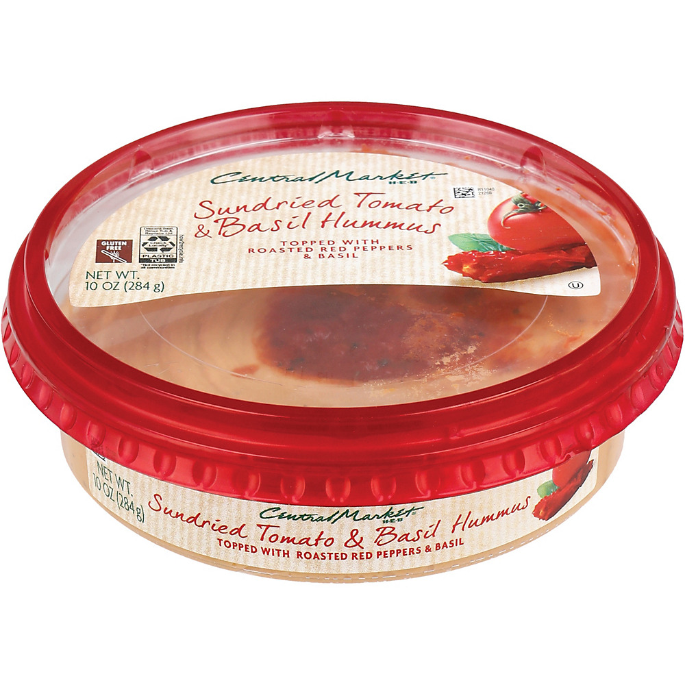 Calories in Central Market Sundried Tomato and Basil Hummus, 10 oz