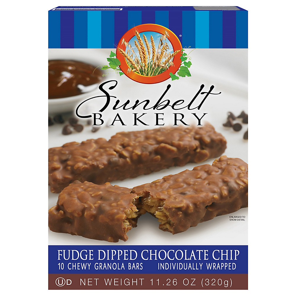 Calories in Sunbelt Fudge Dipped Chocolate Chip Chewy Granola Bars, 10 ct