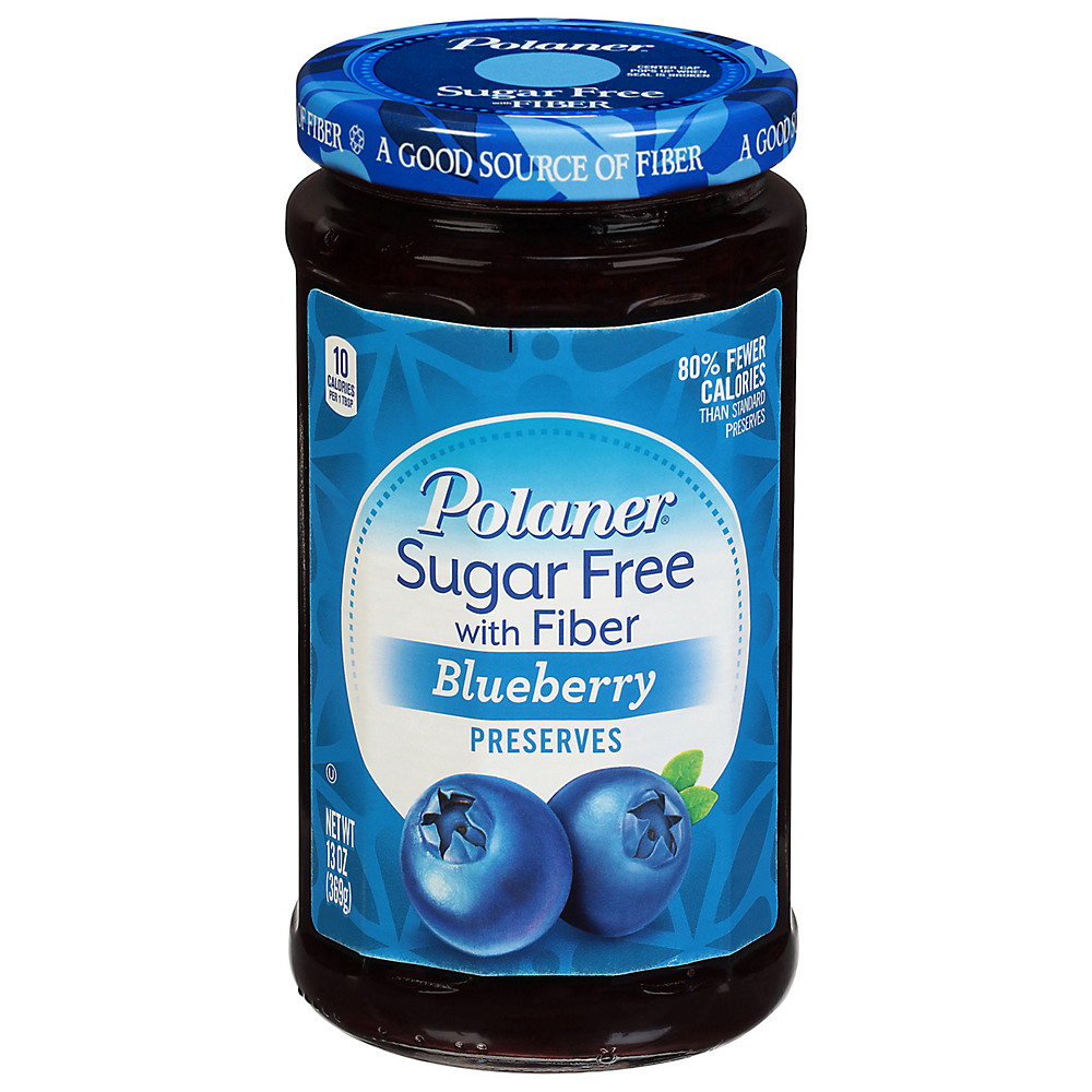 Calories in Polaner Sugar Free Blueberry Preserves with Fiber, 13 oz