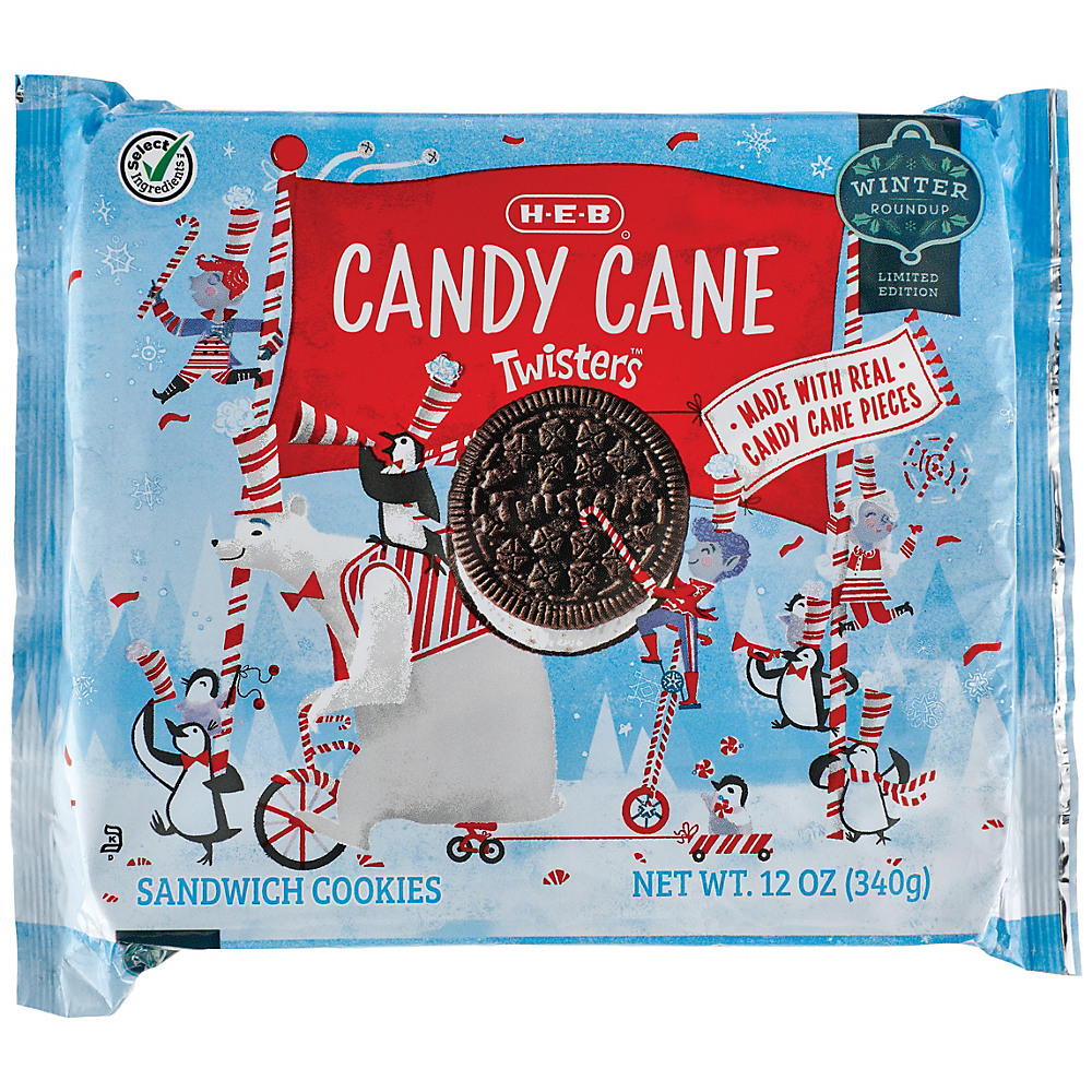 Calories in H-E-B Select Ingredients Candy Cane Twisters Cookies, 12 oz