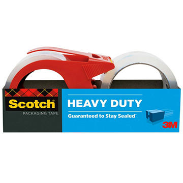 Scotch Heavy Duty Packaging Tape with Dispenser, 2 Pk, 38.2 yd
