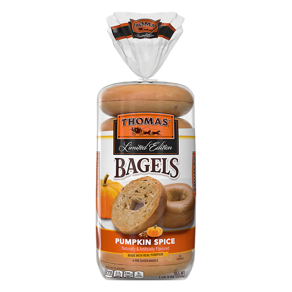 Calories in Thomas' Pumpkin Spice Bagels, 20 oz