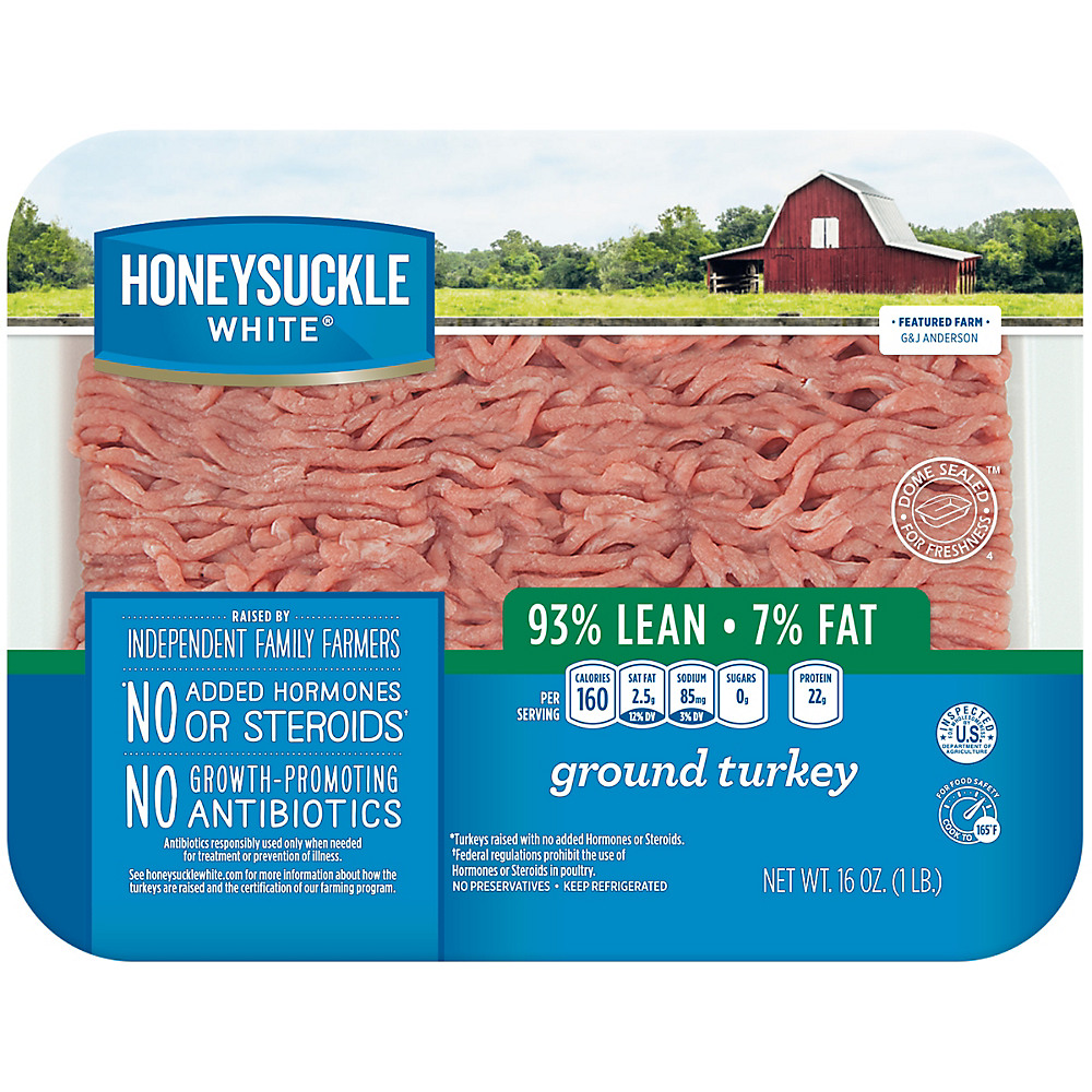 Calories in Honeysuckle White 93% Lean Ground Turkey, 16 oz