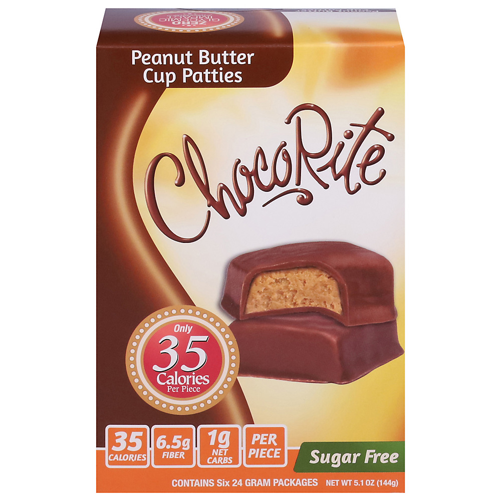 Calories in ChocoRite Sugar Free Peanut Butter Cup Patties Value Pack, 6 CT