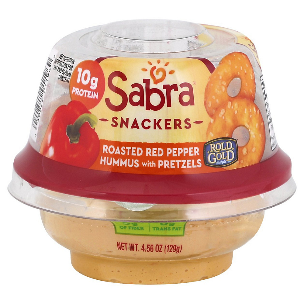 Calories in Sabra Roasted Red Pepper Hummus with Pretzels, 4.56 oz