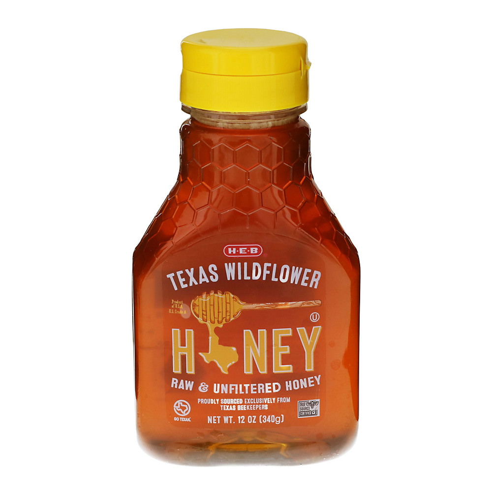 Calories in H-E-B Raw & Unfiltered Texas Wildflower Honey, 12 oz