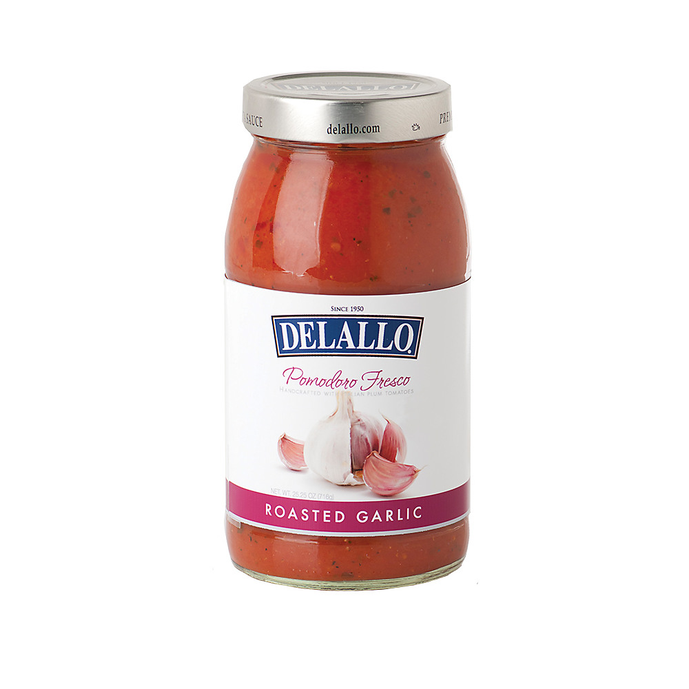 Calories in DeLallo Pomodoro Fresco Roasted Garlic Tomato Sauce, 25.25 oz