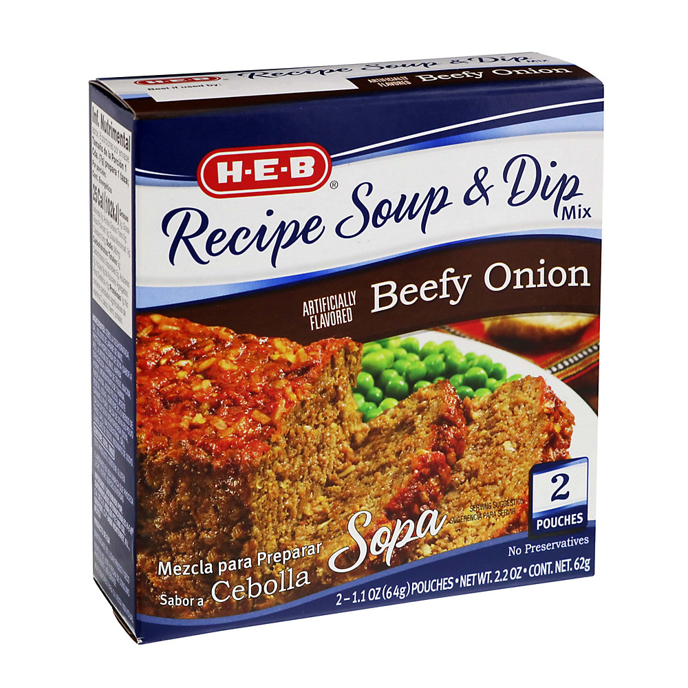 Calories in H-E-B Beefy Onion Recipe Soup & Dip Mix, 2 ct