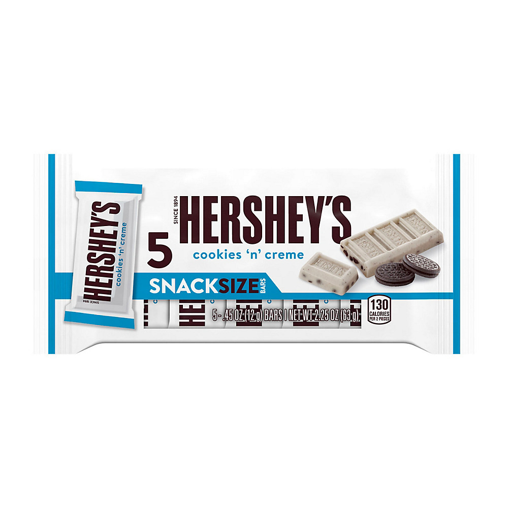Calories in Hershey's 5 ct Snack Size Cookies N Creme Bars, 2.25 oz