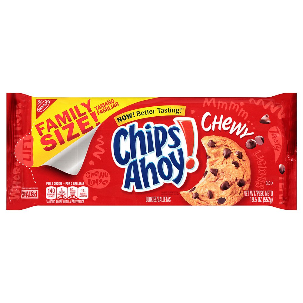 Calories in Nabisco Chips Ahoy! Chewy Real Chocolate Chip Cookies Family Size!, 19.5 oz