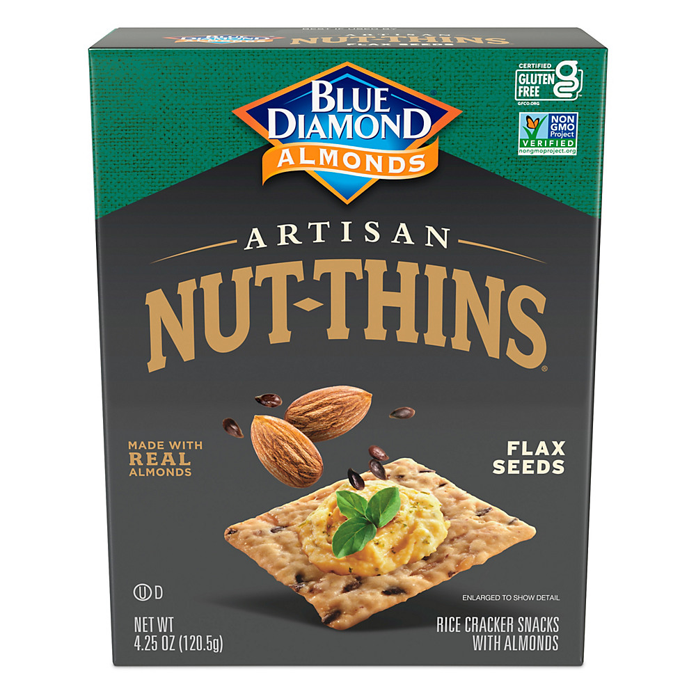 Calories in Blue Diamond Artisan Nut-Thins Flax Seeds Cracker Snacks, 4.25 oz