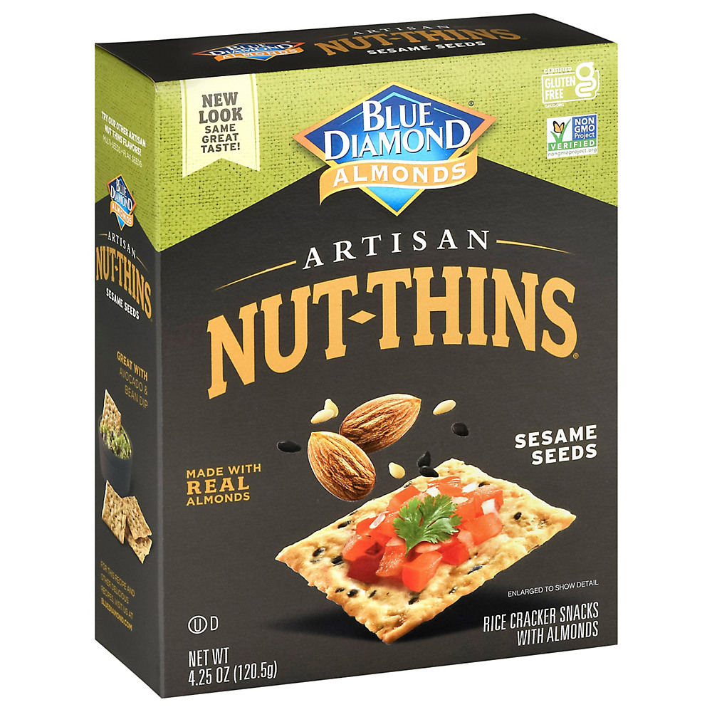 Calories in Blue Diamond Artisan Nut-Thins Natural Sesame Seeds Cracker Snacks, 4.25 oz