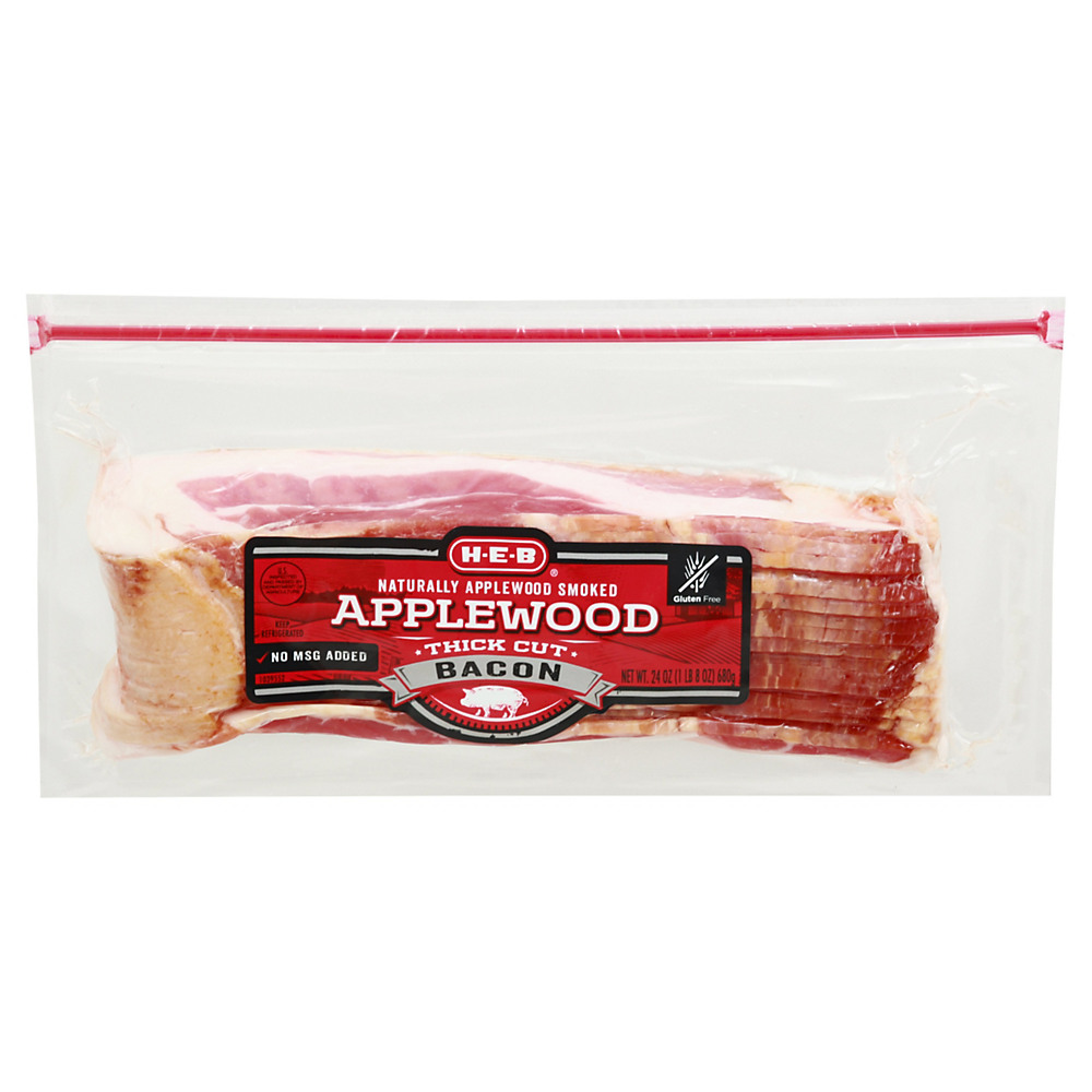 Calories in H-E-B Applewood Smoked Thick Cut Bacon, 24 oz