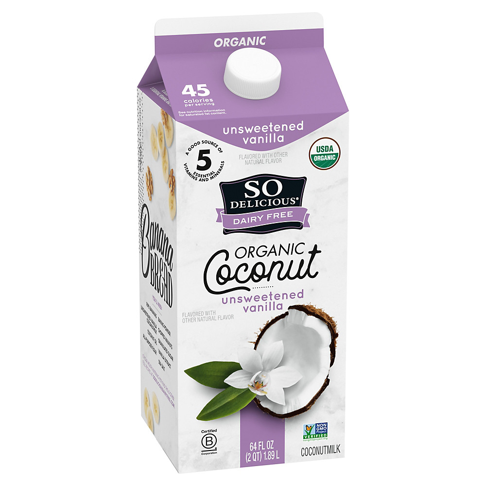 Calories in So Delicious Dairy Free Uht Unsweetened Vanilla Coconut Milk, 64 oz