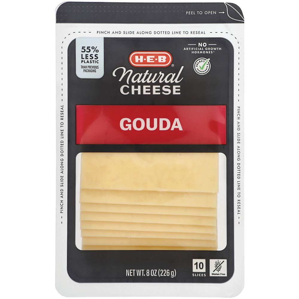 Calories in H-E-B Select Ingredients Gouda Cheese, Thin Slices, 10 ct