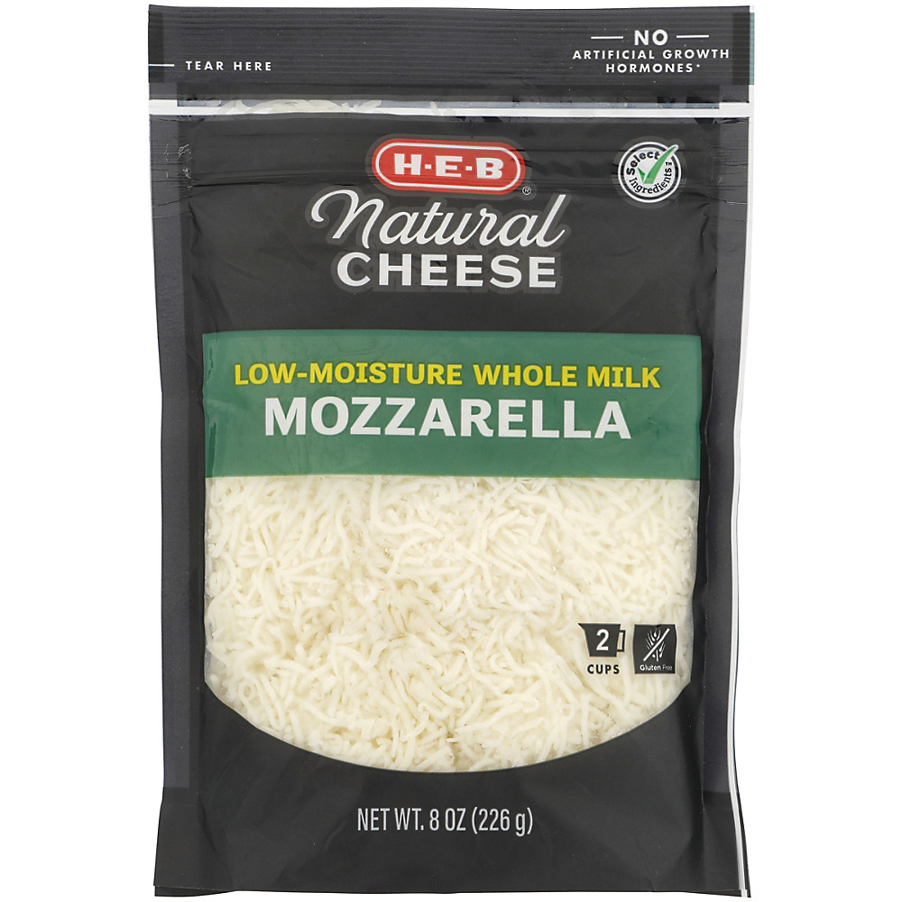 Calories in H-E-B Select Ingredients Mozzarella Cheese, Shredded, 8 oz