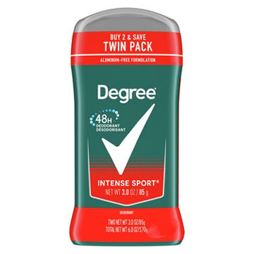 Degree Men 48 Hr Deodorant - Intense Sport, 3 oz, 2 pk