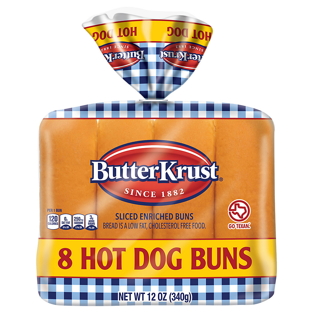 Calories in ButterKrust Hot Dog Buns, 8 ct
