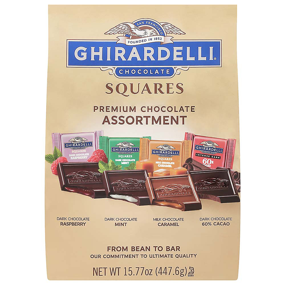 Calories in Ghirardelli Chocolate Premium Assorted Chocolate Squares, Chocolate Assortment, 15.77 oz