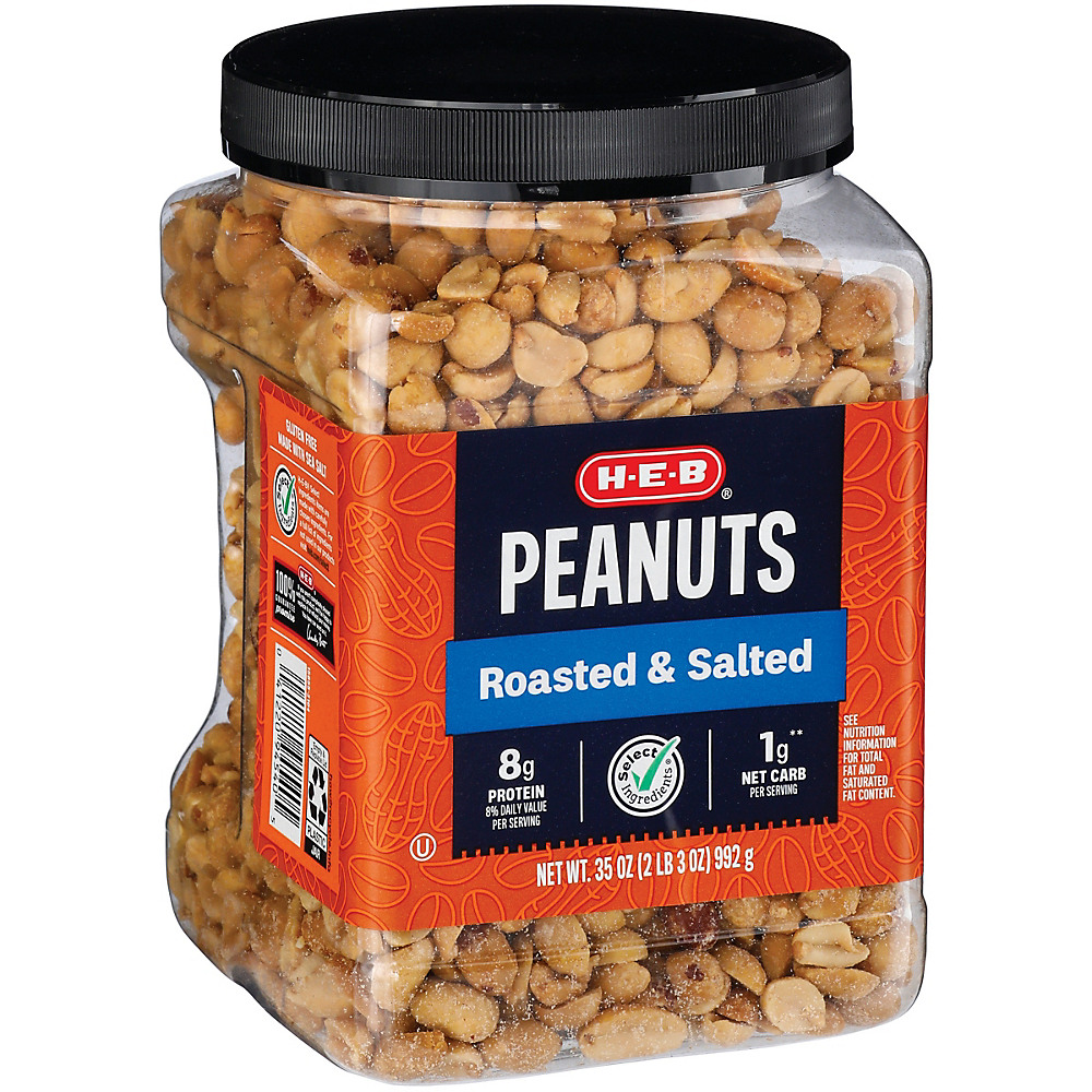 Calories in H-E-B Select Ingredients Roasted & Salted Peanuts, 35 oz