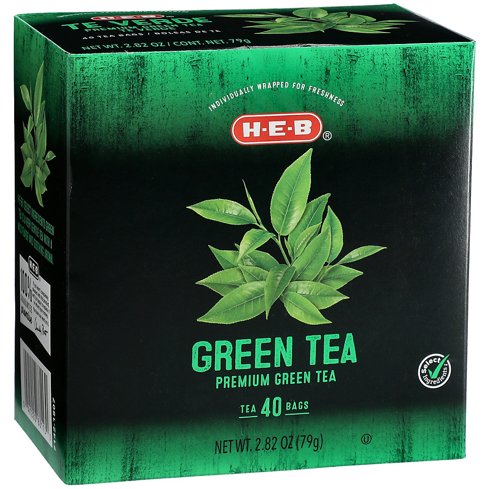 Calories in H-E-B Green Tea Bags, 40 ct