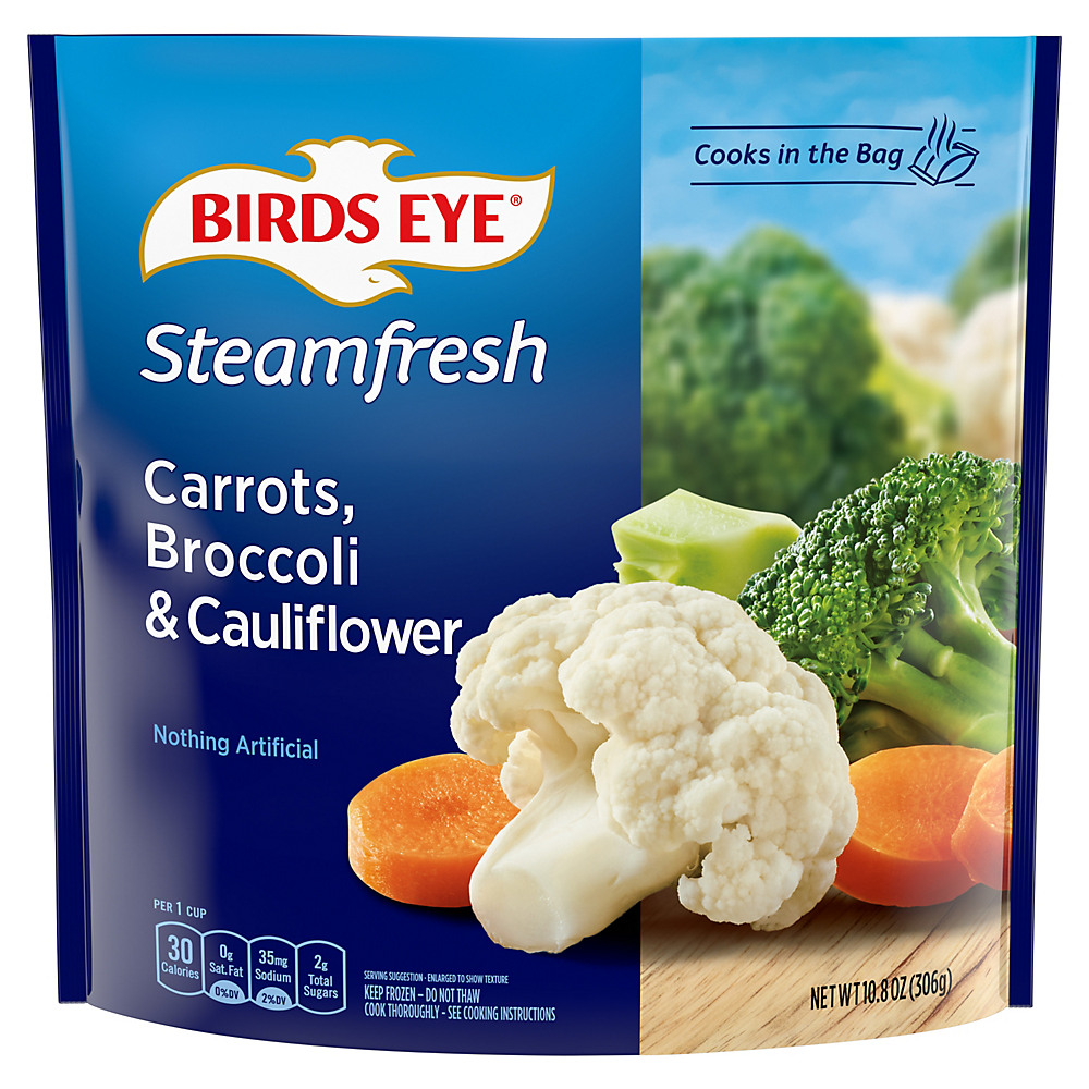 Calories in Birds Eye Steamfresh Broccoli, Cauliflower, & Carrots, 10.8 oz