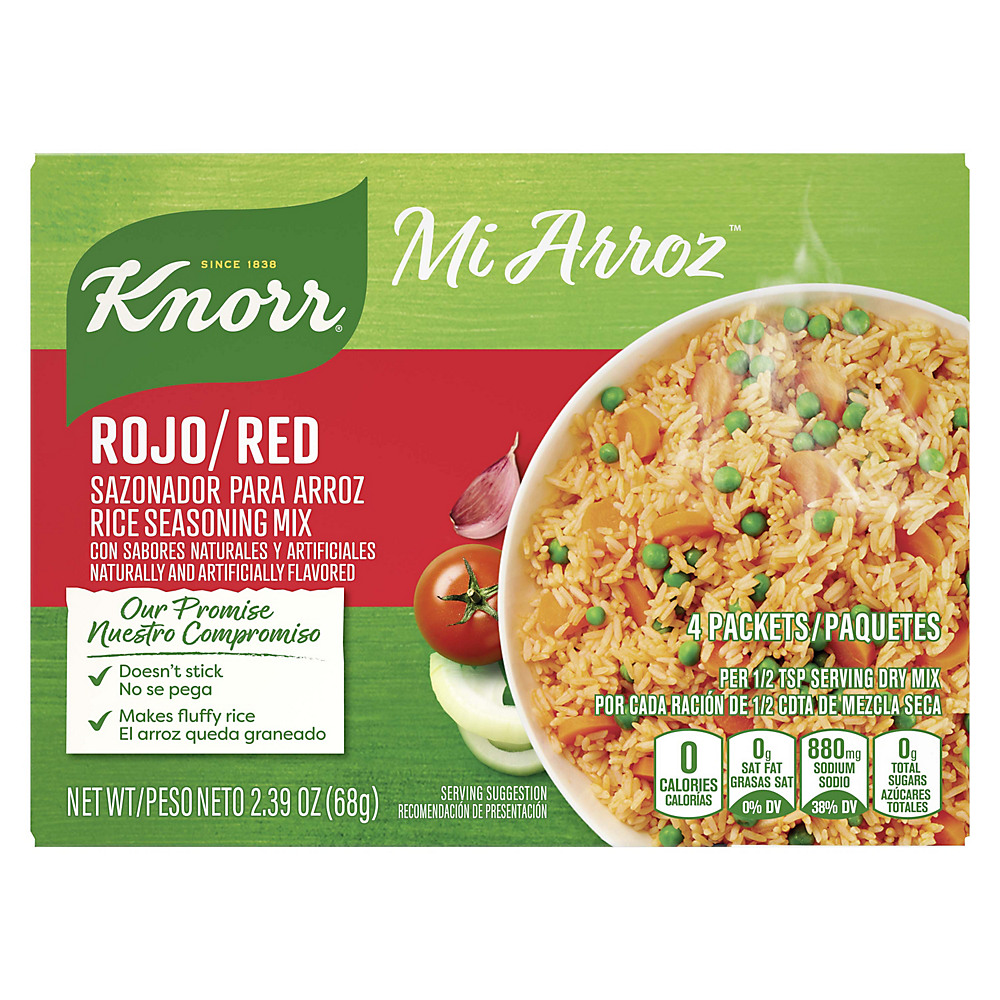 Calories in Knorr Arroz Rice Red Seasoning Mix, 4 ct