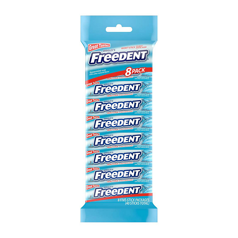 Calories in Wrigley's Freedent Spearmint Chewing Gum, 40 ct, 8 pk