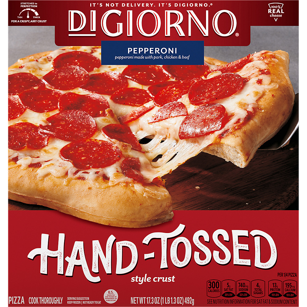 Calories in DiGiorno Pepperoni Frozen Pizza with Hand-Tossed Style Crust, 18.7 oz