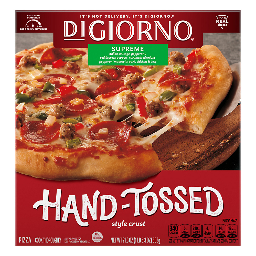 Calories in DiGiorno Pizzeria! Hand-Tossed Style Crust Supreme Speciale Frozen Pizza, 21.3 oz