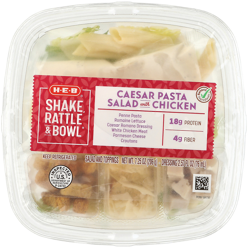 Calories in H-E-B Select Ingredients Shake Rattle & Bowl Chicken Caesar Salad, 9.75 oz