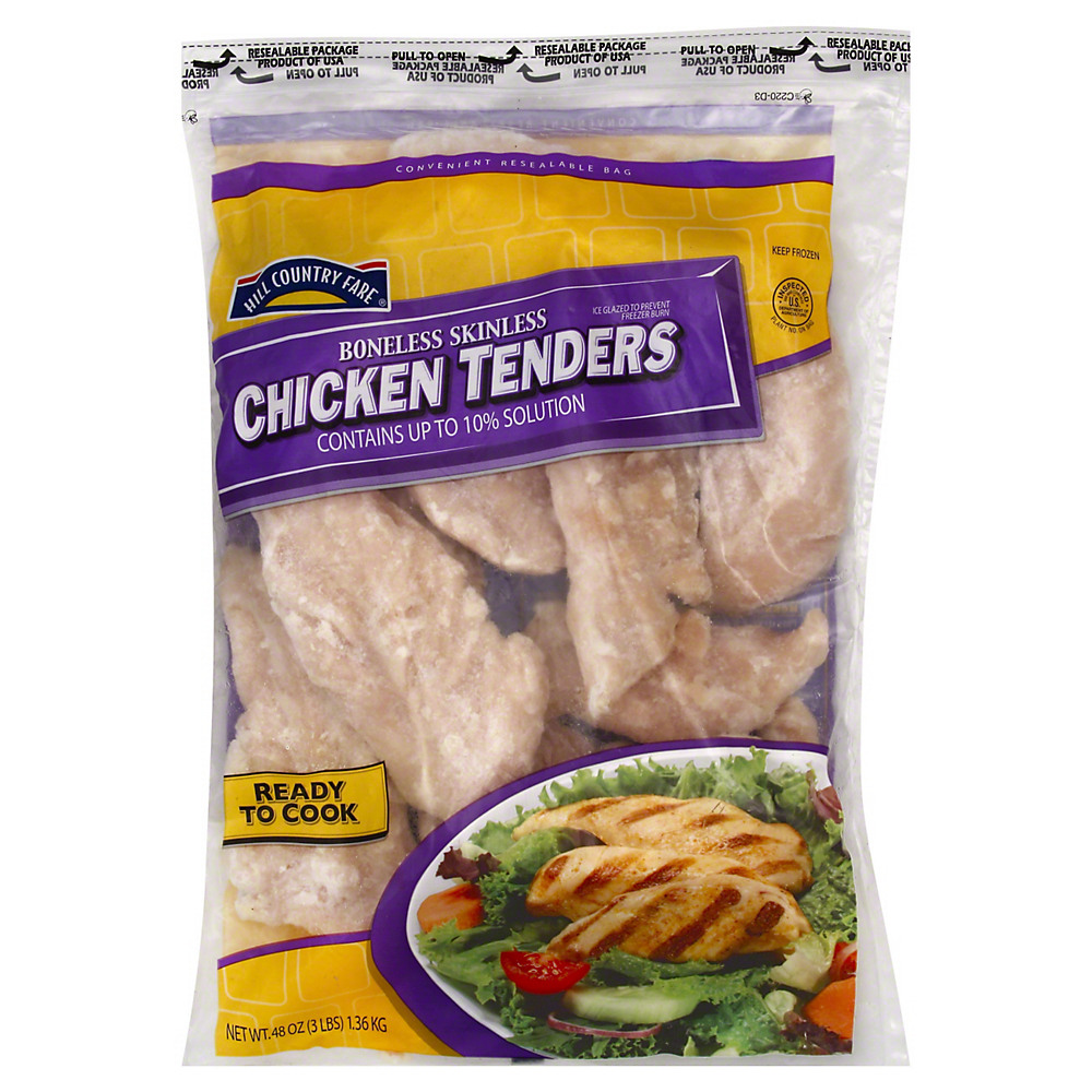 Calories in Hill Country Fare Boneless Skinless Chicken Tenders Frozen, 48 oz