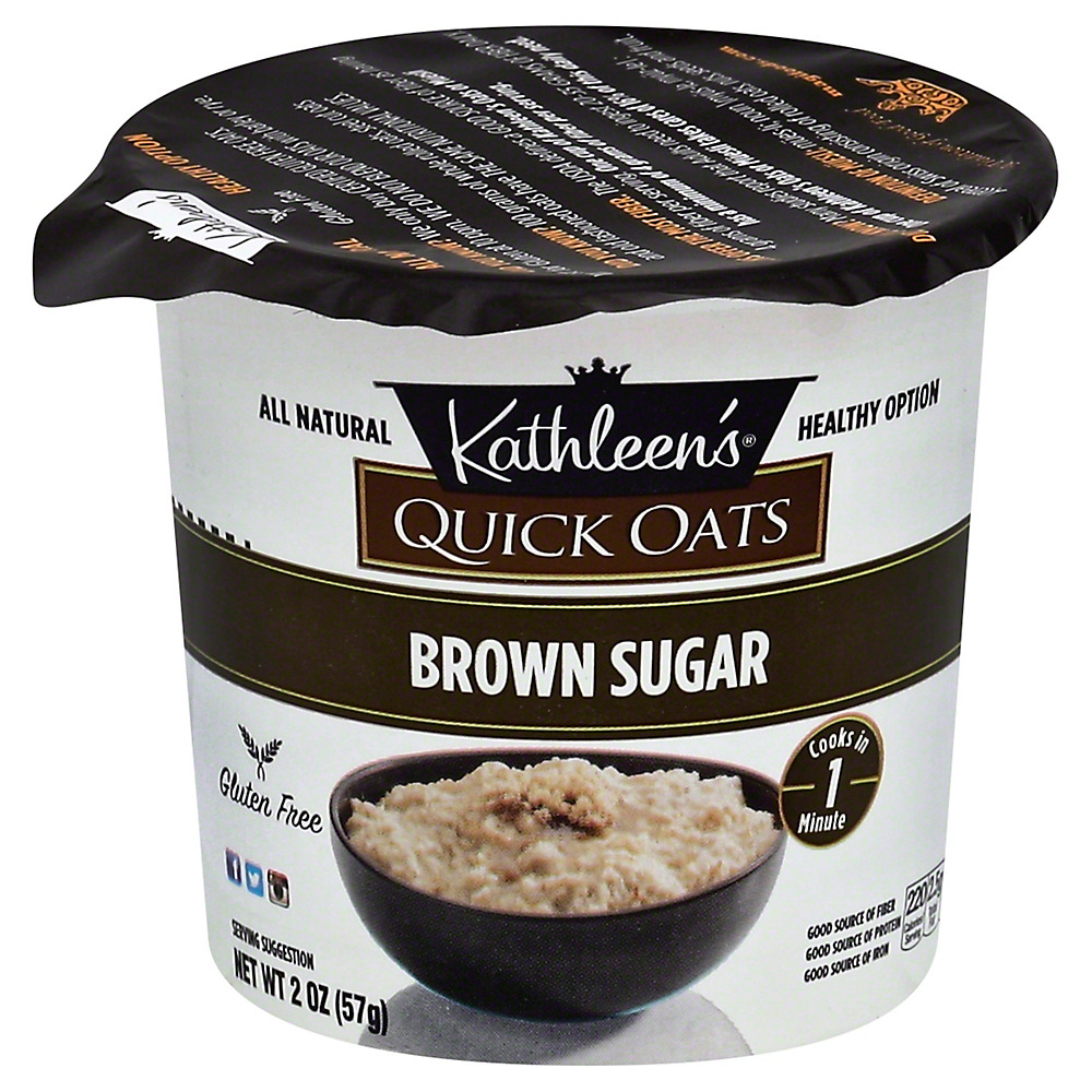 Calories in Kathleen's Quick Oats Brown Sugar Oatmeal Cup, 2 oz