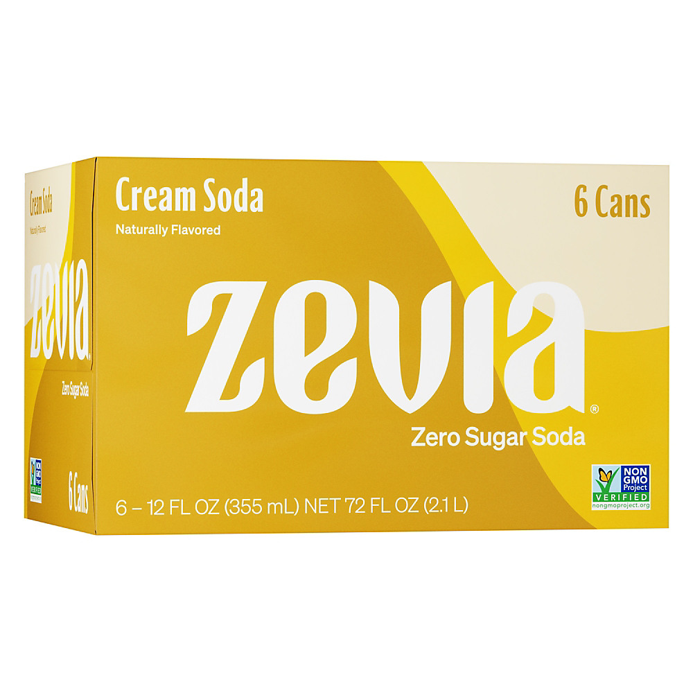Calories in Zevia Zero Calorie Cream Soda 12 oz Cans, 6 pk