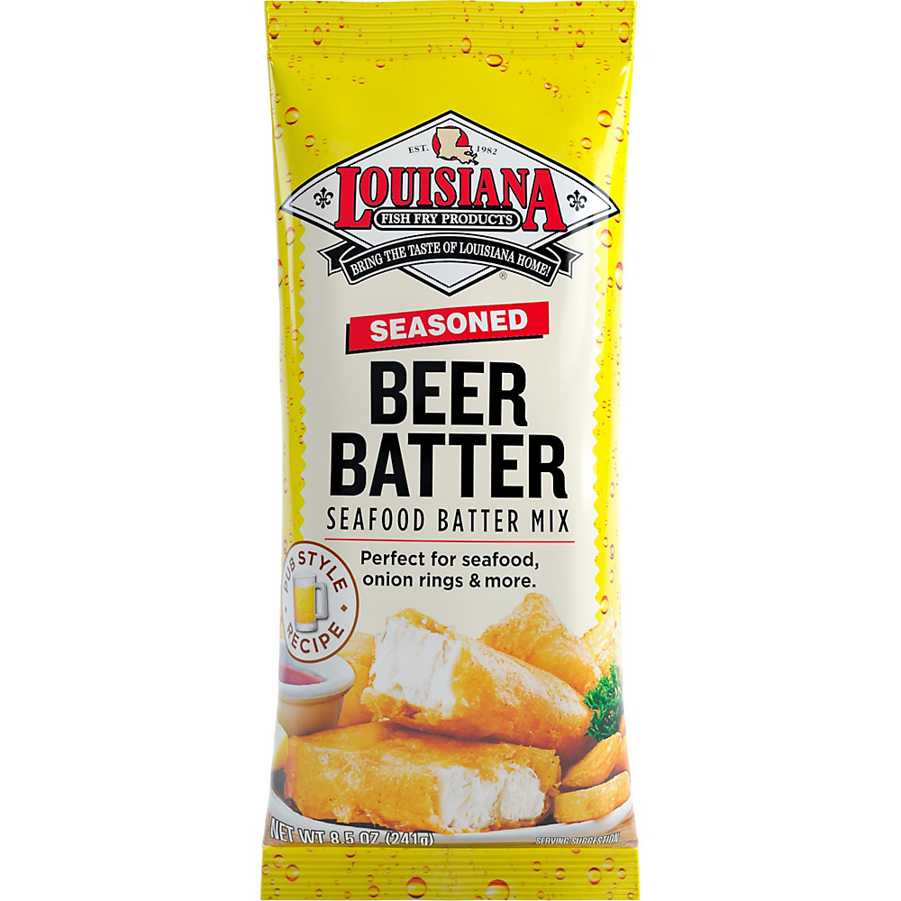 Calories in Louisiana Fish Fry Products Seasoned Beer Batter Mix, 8.5 oz