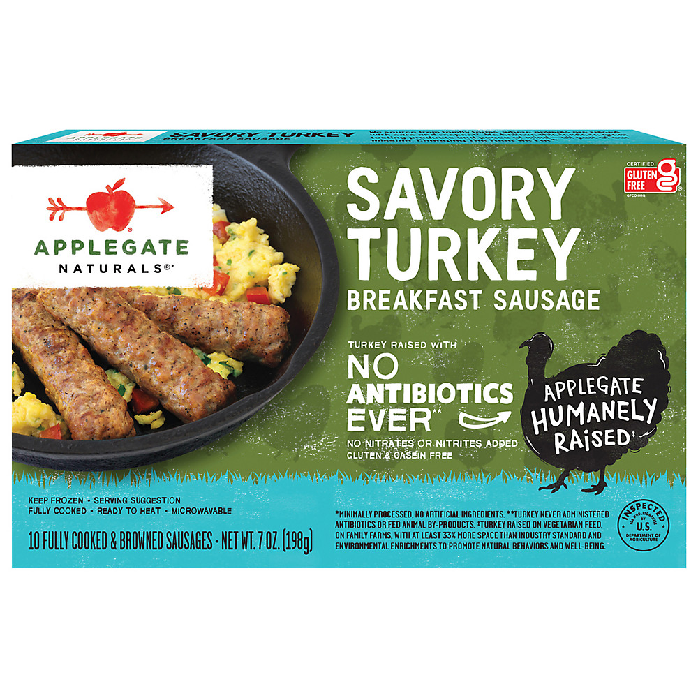 Calories in Applegate Naturals Savory Turkey Breakfast Sausage , 10 ct
