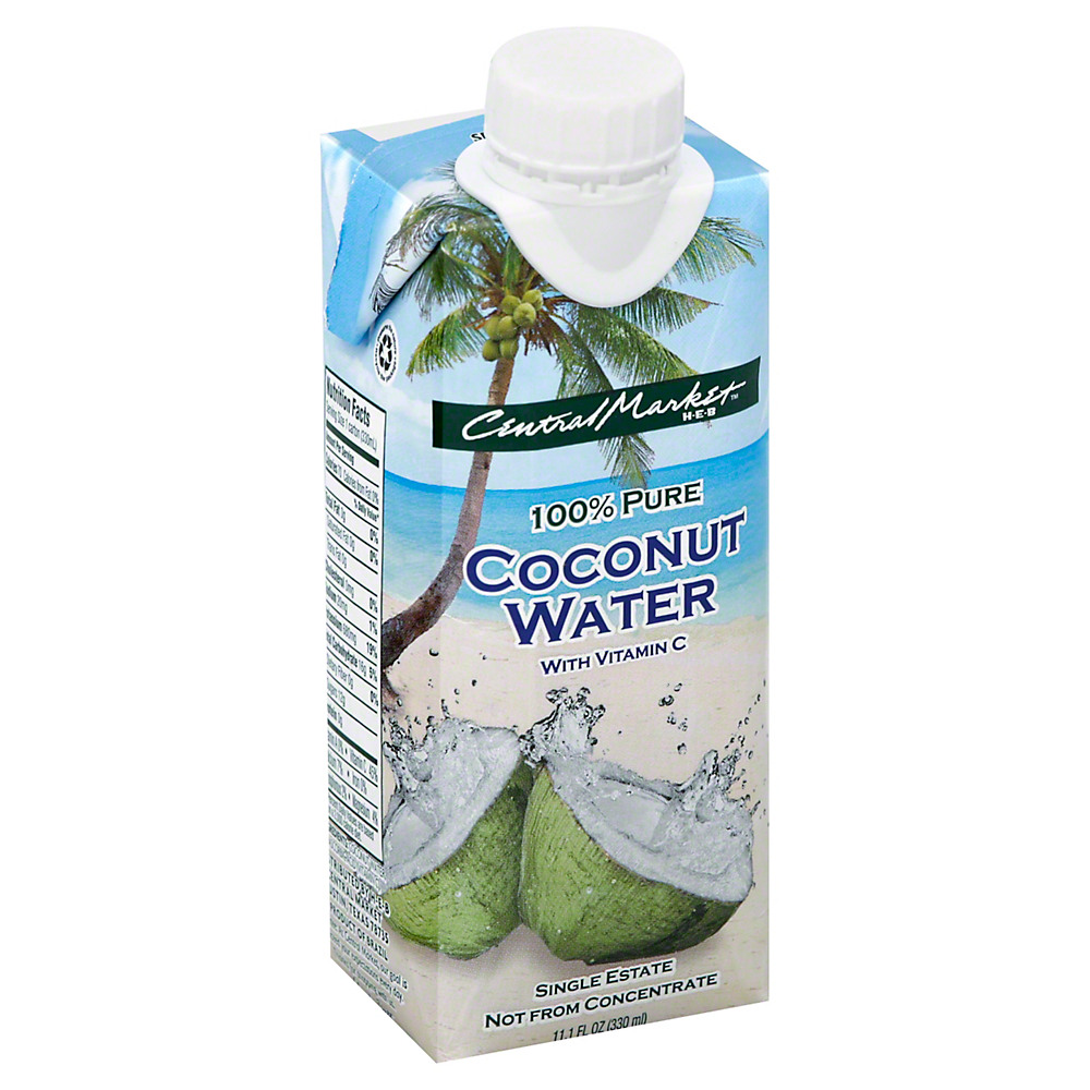 Calories in Central Market 100% Pure Young Coconut Water, 11.1 oz