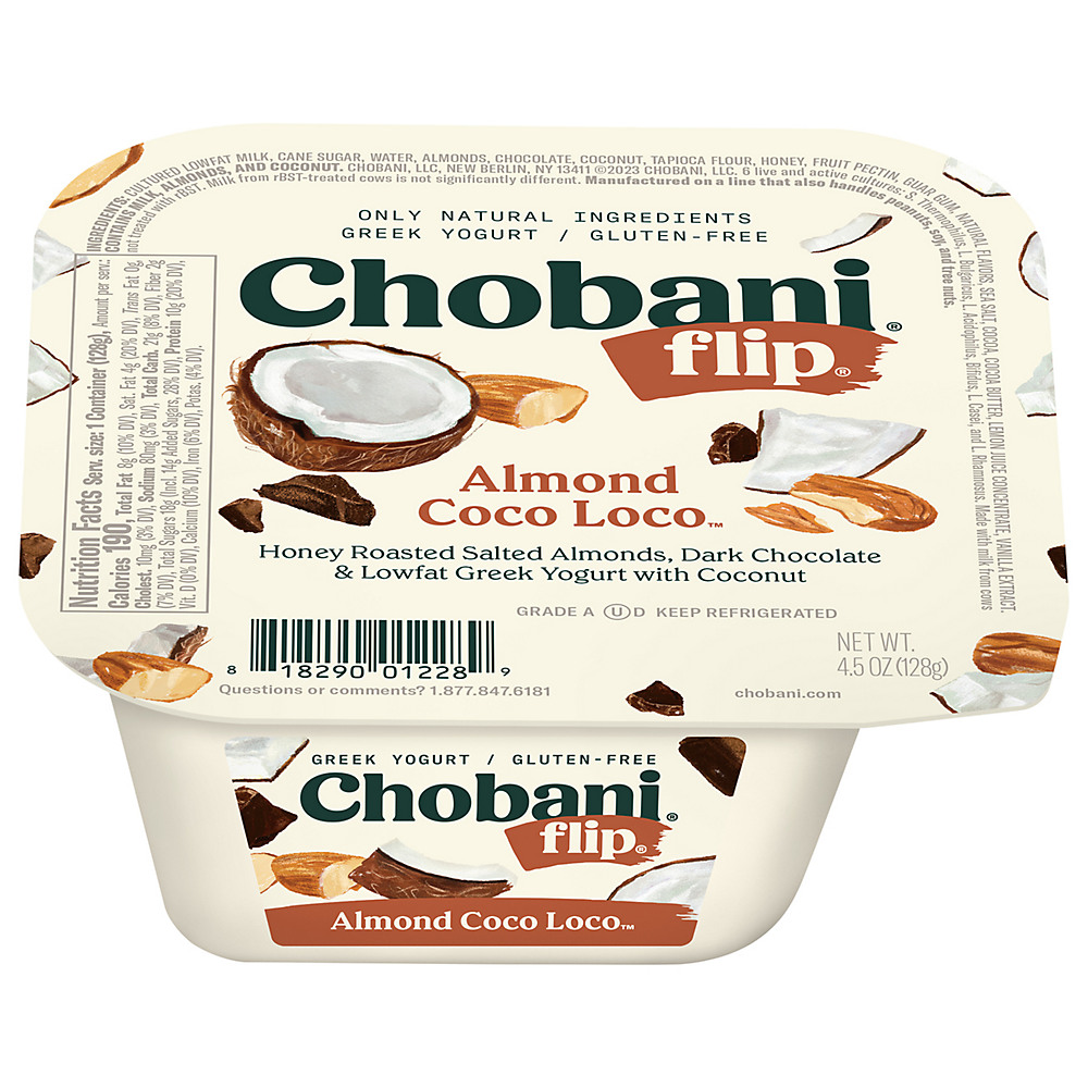 Calories in Chobani Flip Low-Fat Almond Coco Loco Greek Yogurt, 5.3 oz