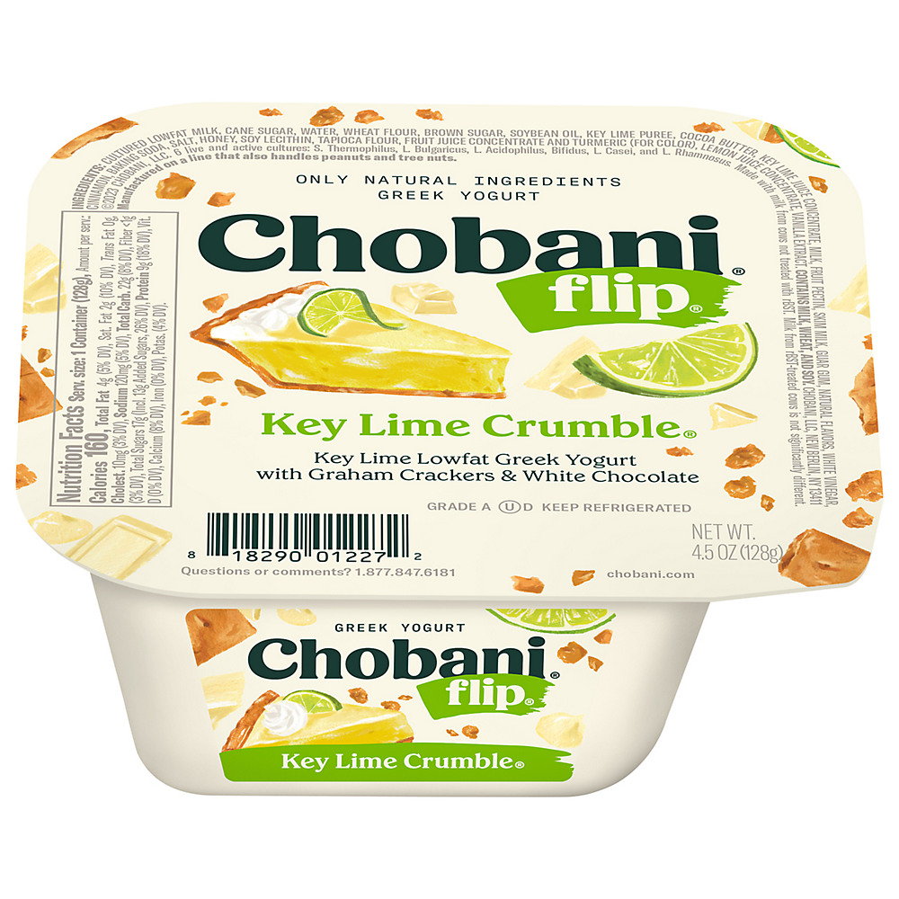 Calories in Chobani Flip Low-Fat Key Lime Crumble Greek Yogurt, 5.3 oz