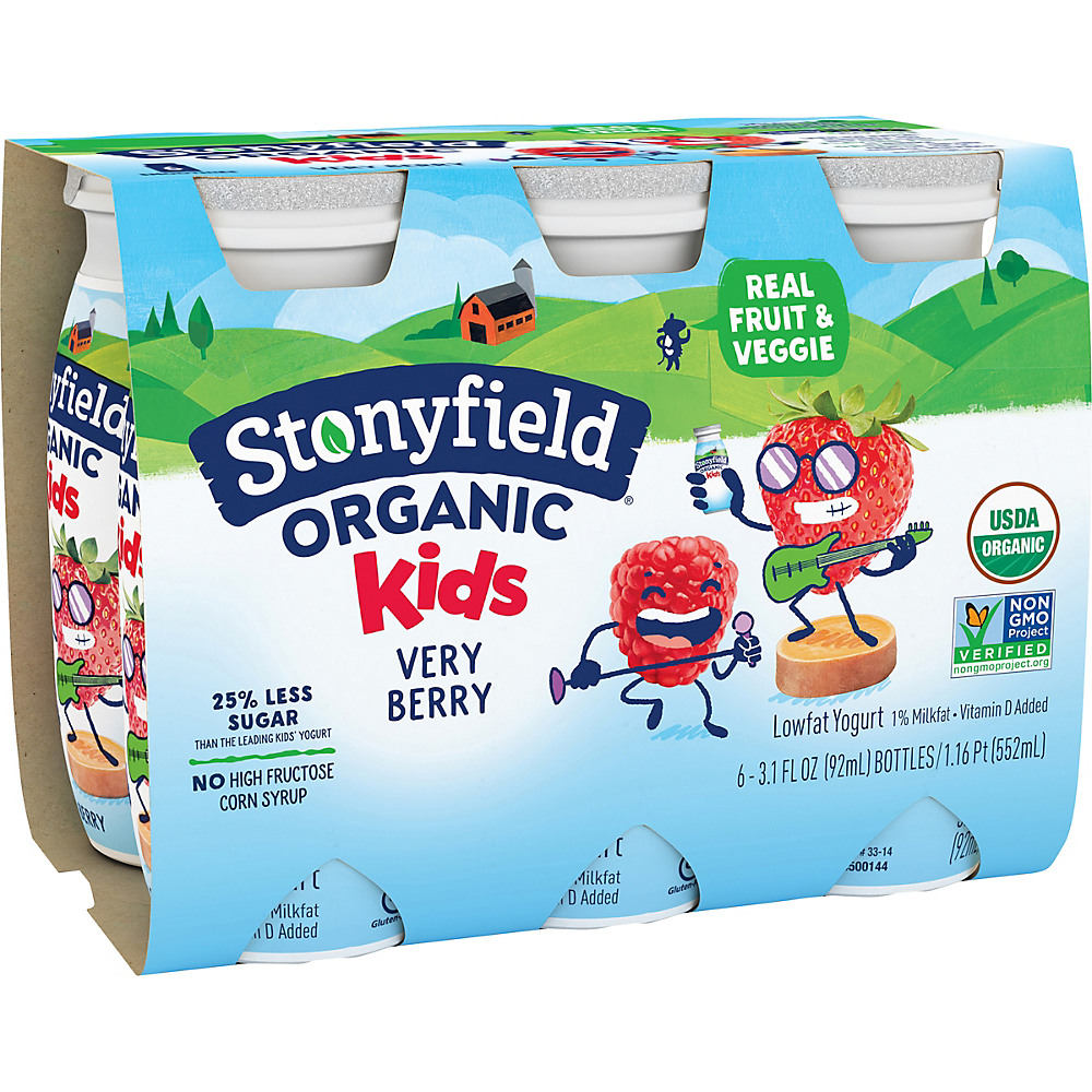 Calories in Stonyfield Organic Kids Low-Fat Very Berry Yogurt Smoothie 3.1 oz Bottles, 6 ct