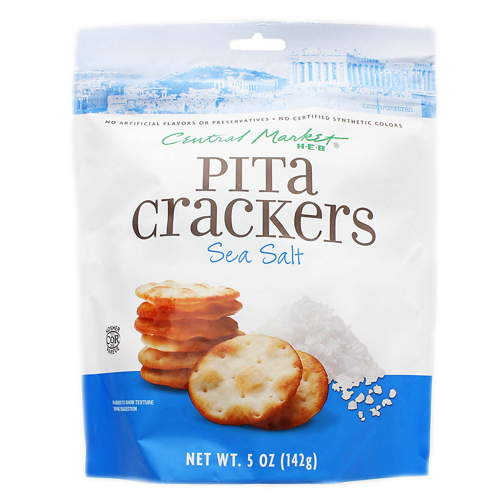Calories in Central Market Sea Salt Pita Crackers, 5 oz