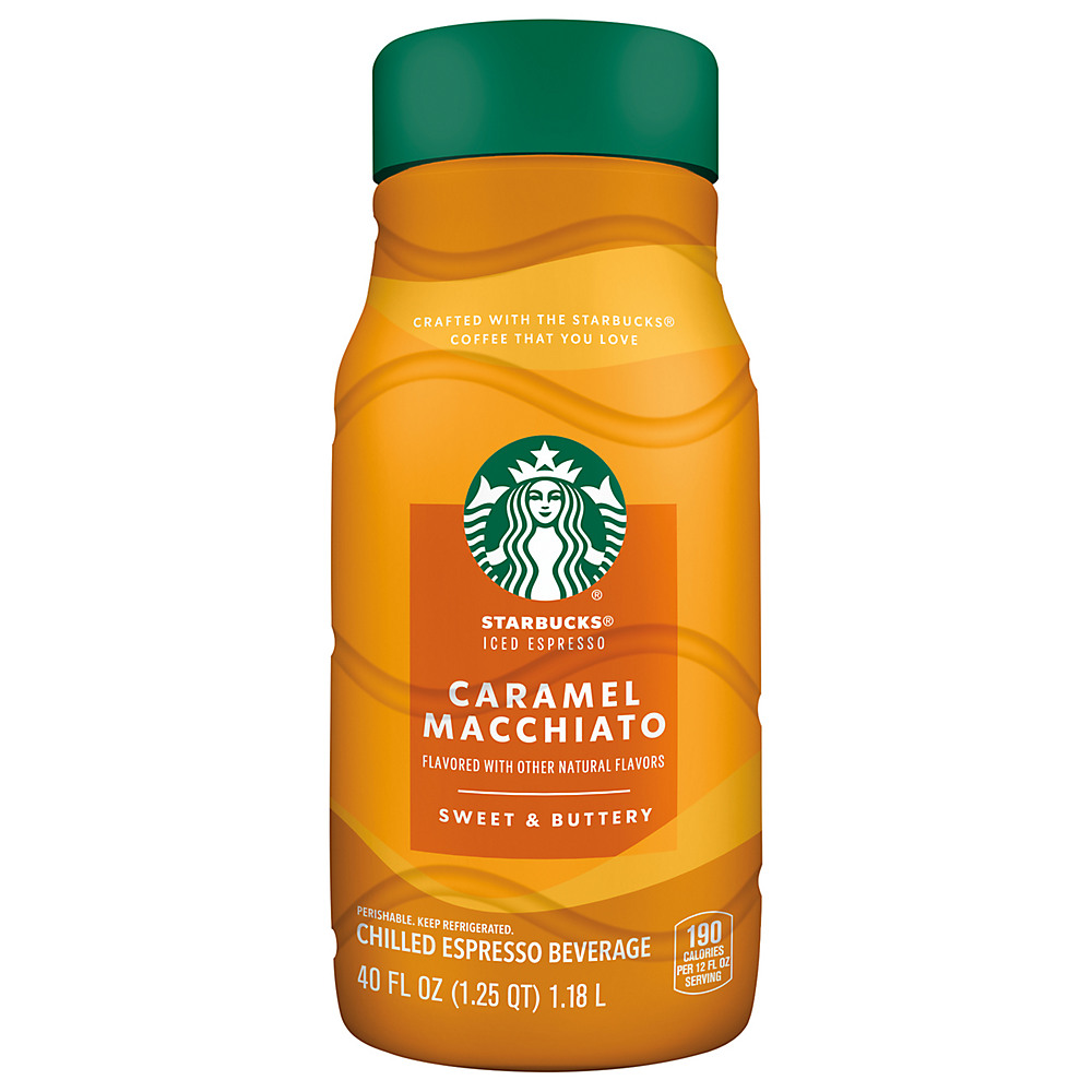 Calories in Starbucks Caramel Macchiato Chilled Espresso Beverage, 40 oz